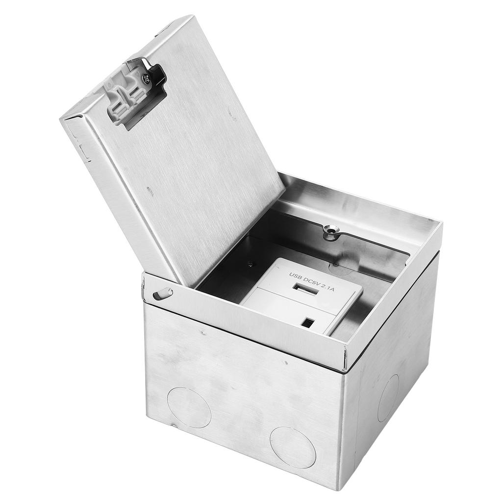 Concealed Socket 3 Holes Floor Outlet Waterproof Electrical Outlet Box for Conference Room Counterto