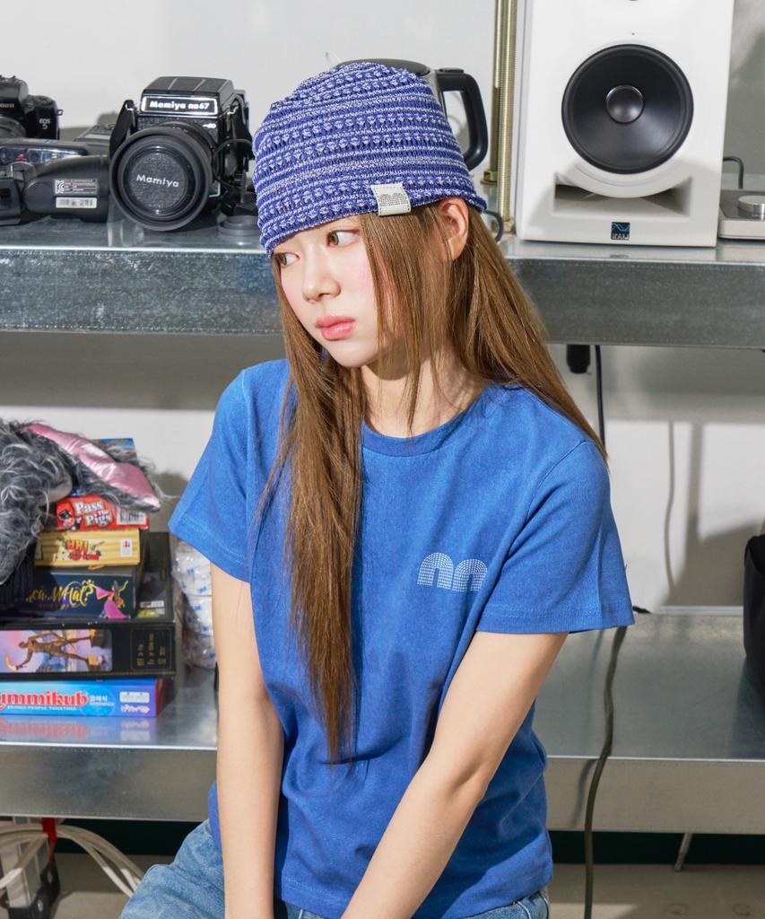 NOT NEW Nn Label Stripe Beanie Royal Blue
