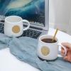 1pcs 420ml New Ceramic Cup Copper Flake Fish Scale Mug Large Capacity Coffee Office Gift Can Be Customized with Name and Logo