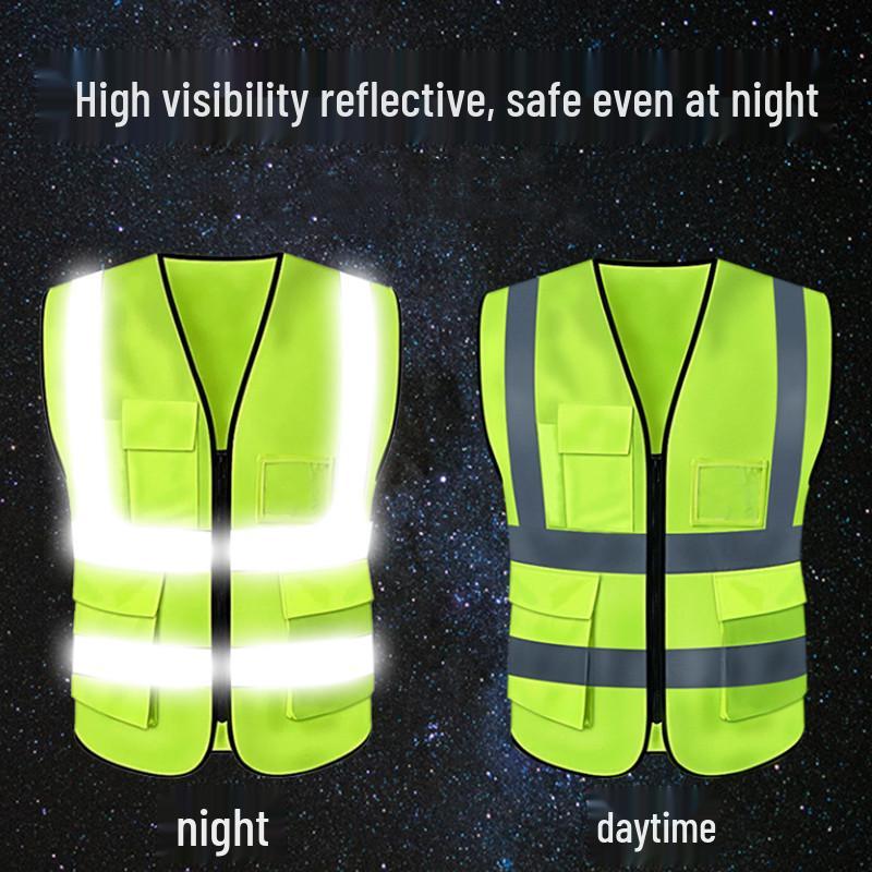 Reflective Safety Vest for Construction and Sanitation Workers - Nighttime Protection