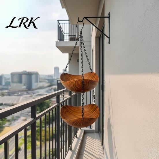Wind Resistant Bird Feeder Outdoor Feeder, Garden Hanging 1 or 2 Decorative Bowls Backyard for Wild Birds Patio Porch Decor Food And Water
