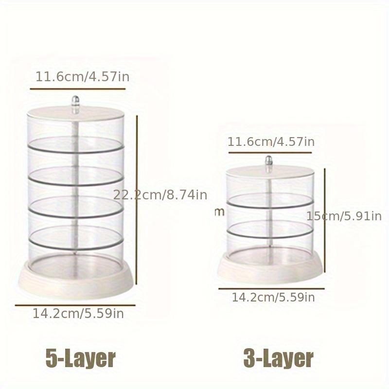 3/5-Layers Rotatable Jewelry Storage Organizer Box for Earrings Hair Accessories & Beauty Supplies Earrings Necklaces Bracelets