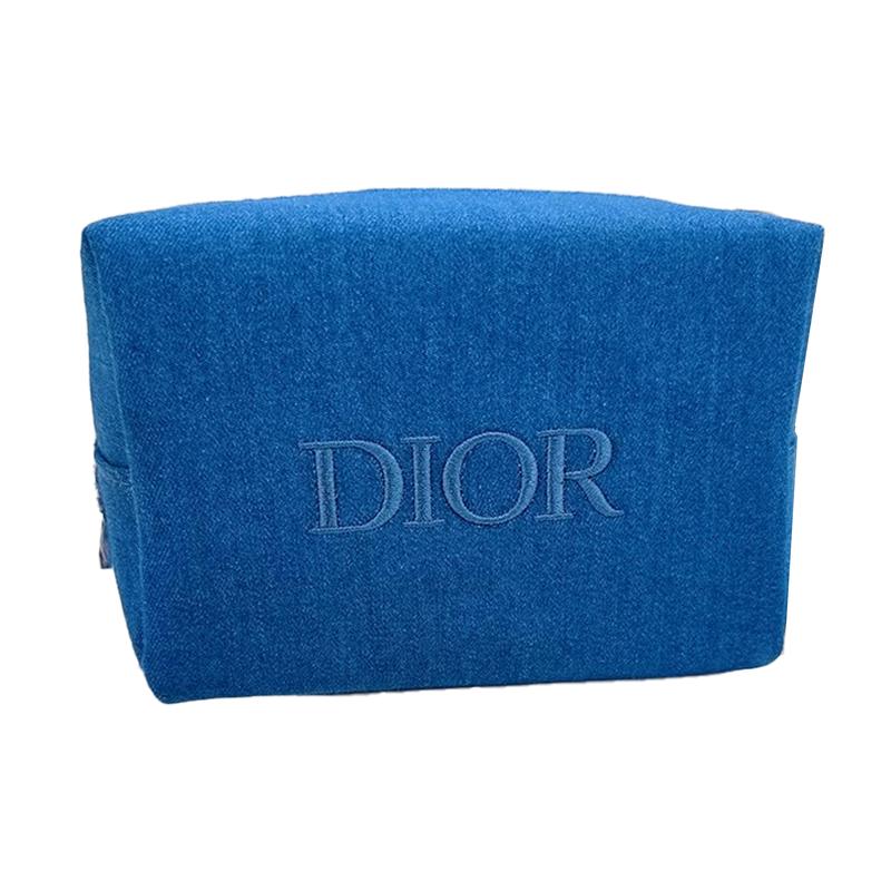 DIOR blue denim makeup bag makeup tools portable gift for girlfriend синий