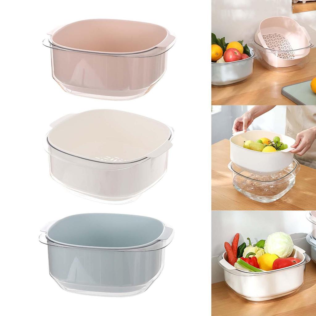 Layered Draining Basket And Bowl Set for Fresh Produce