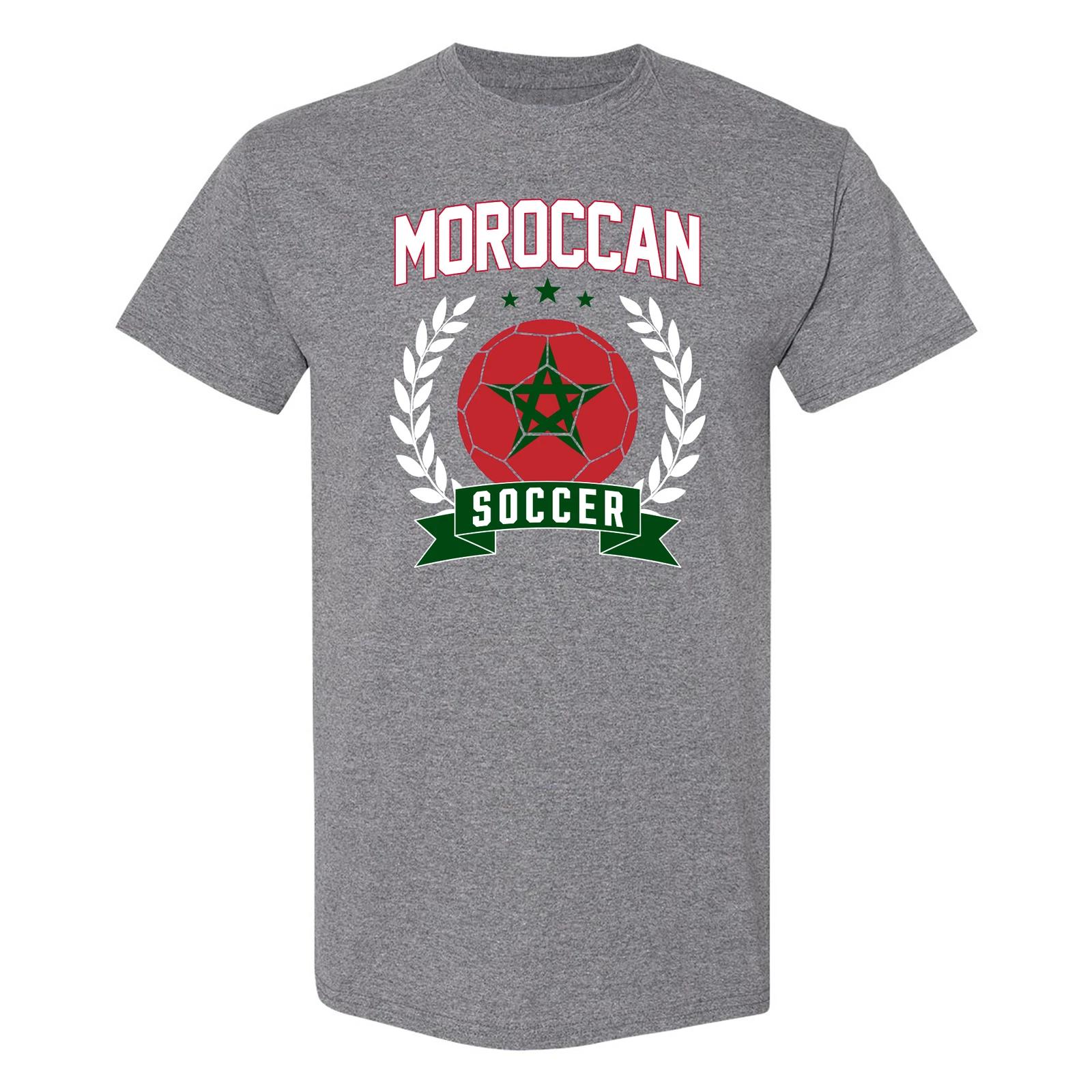 Morocco Soccer Laurel - World Cup T Shirt - Graphite Heather S