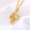 Elegant Gold And Silver Alloy Snake Pendant Necklace For Women Fashion Accessory