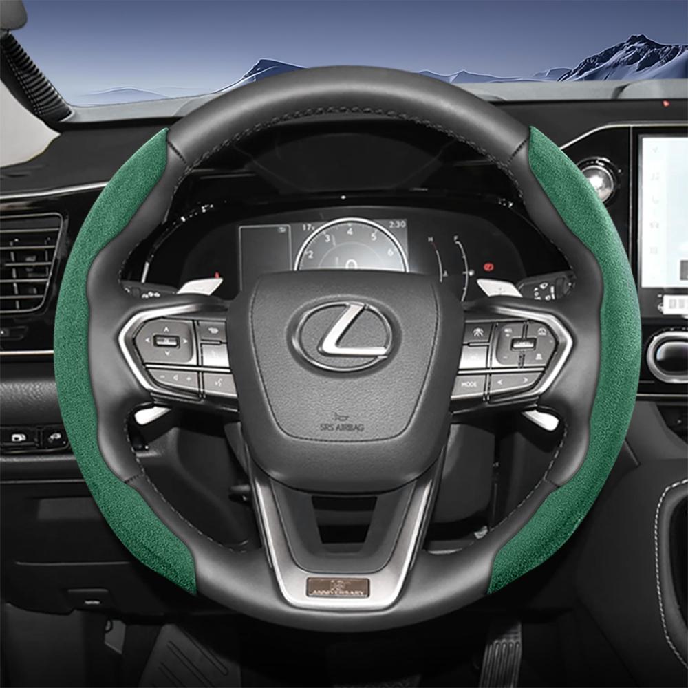 Suitable for Lexus Sports Suede Steering Wheel Cover, Split Snap-On Type, Non-Slip and Durable, for Models Such as Rx Nx Es Gx Lbx Ux Is Rz Lx