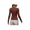 Jordan FW24 Comfortable Soft Slim Fit Long Sleeve Knit Top Women Tops Brown White HF9469231