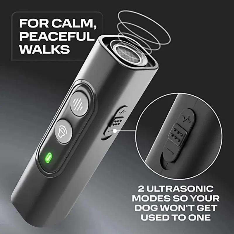 Professional Ultrasonic Pet Dog Repeller Anti Barking Stop Bark Training Device Dog Training Repellents With USB Rechargeable Portable Remote