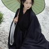 Black Wei Jin Style Chinese Hanfu Dress For Women, Wide Sleeve Ancient Chinese Fairy Costume For Photography & Daily Wear
