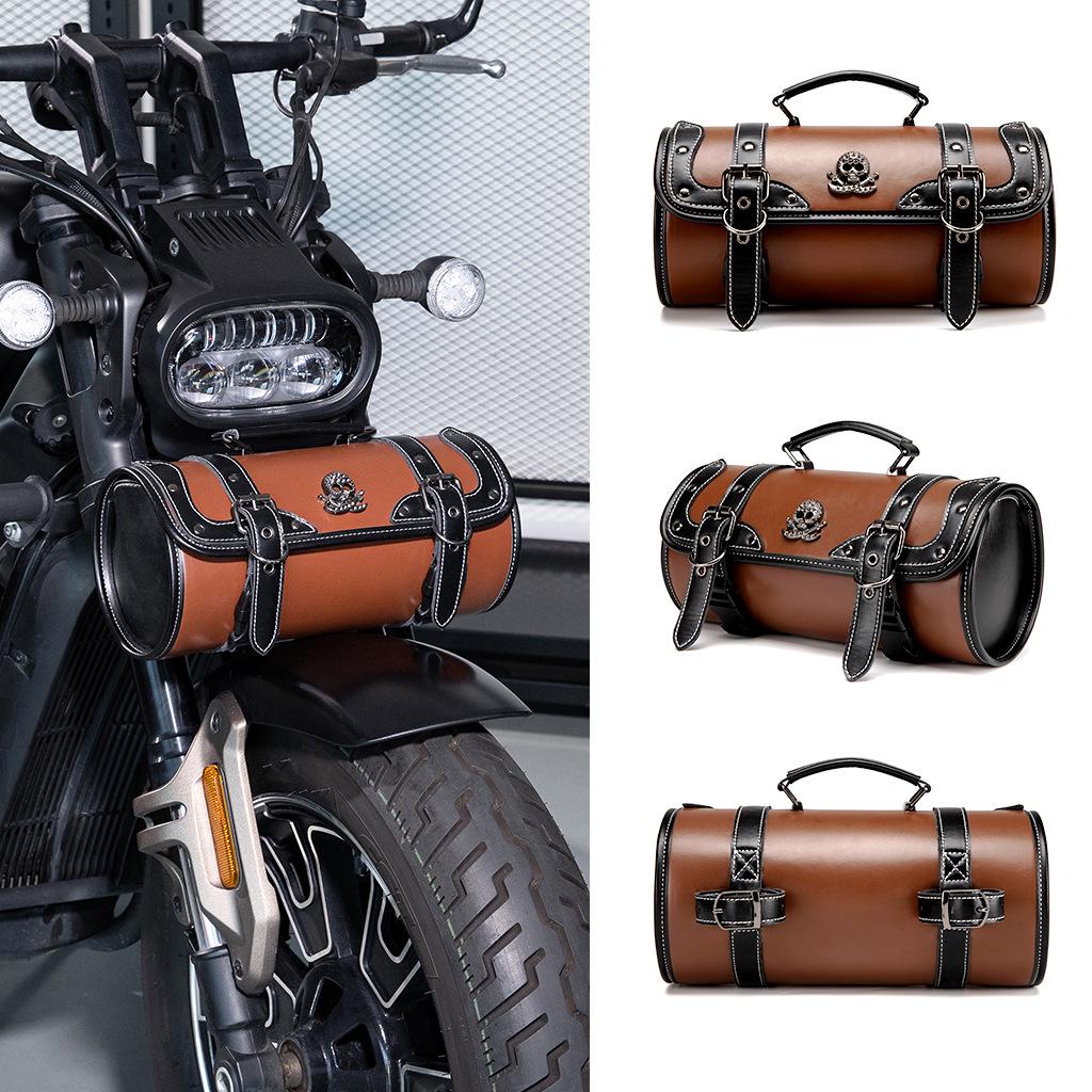 European-American Punk Harley Motorcycle Waterproof Front Bag with Contrast Design