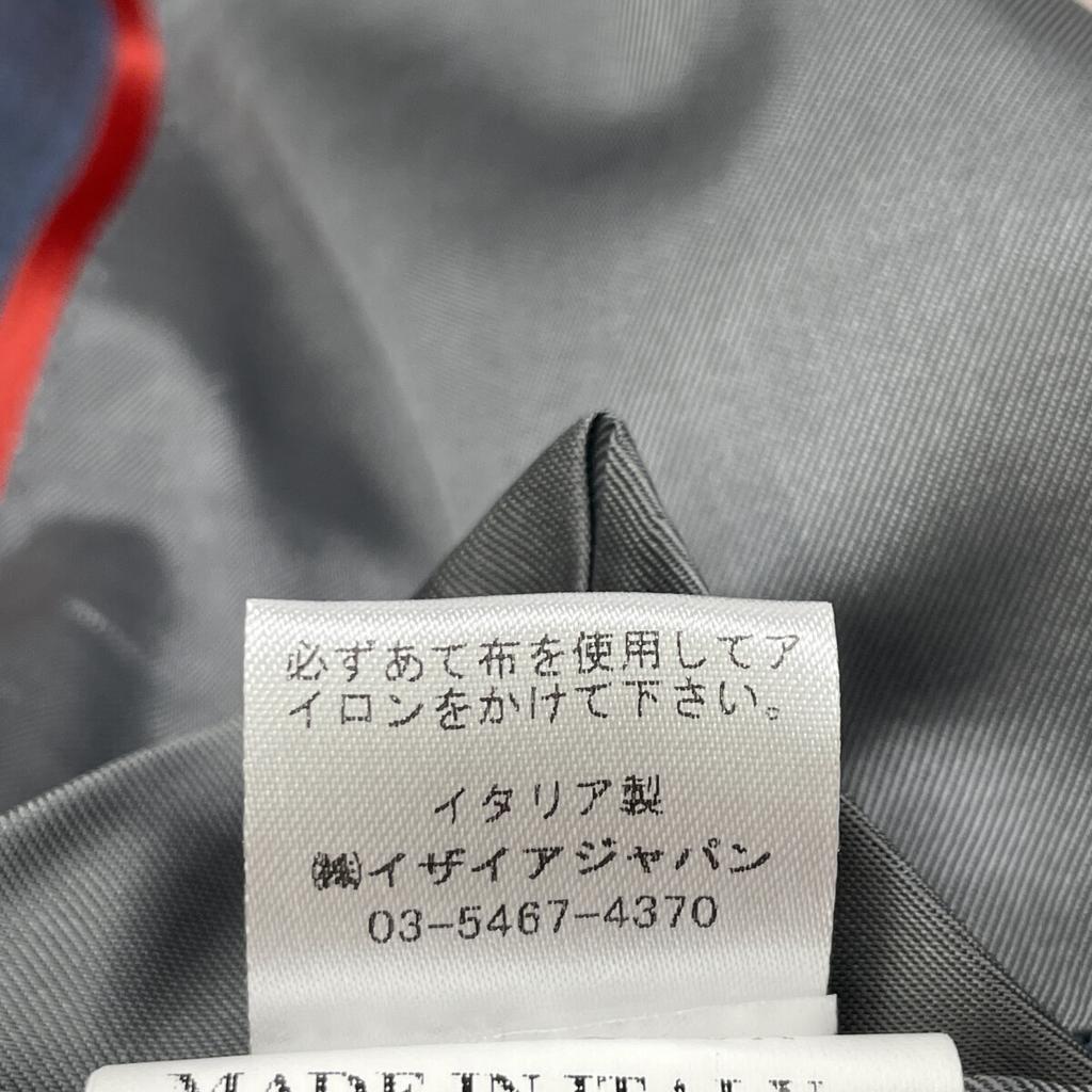 ISAIA Niebiesko-szary GREGORIO Mieszanka jedwabiu Garnitur w paski zestaw garniturowy 48 NiebieskoszaryUżywany