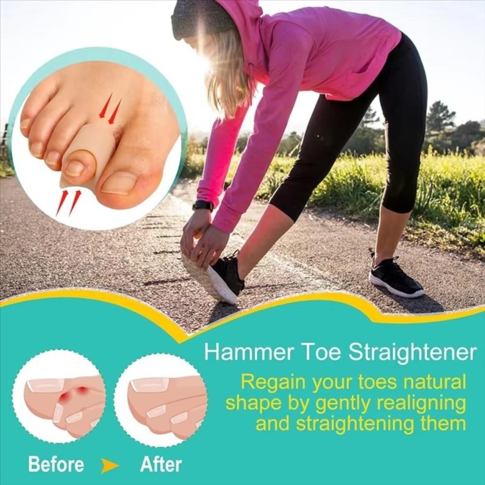 1 pair Nude Toes Separator Gel Material Hammer Toe Straightener Toe Corrector  Claw Toes