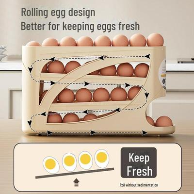Caixa de armazenamento de ovos: Grau Alimentar, Design de Deslizamento Rolante para Porta de Frigorífico, Previne Odor