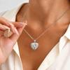Vnox Luxury Zircon Heart Custom Photo Necklaces For Women Girls, Gold Plated Can Open Wings Locket, Memorial Jewelry Gift