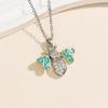 Multicolor Little Bee Pendant Necklace: European & American Style, Simple Oriental Pastoral Design for Women