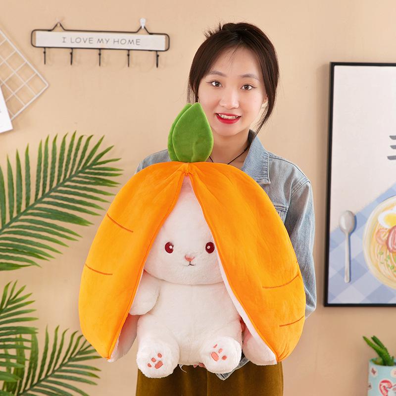 Strawberry Rabbit Plush Toy: Cute Doll Pillow & Birthday Gift for Girls