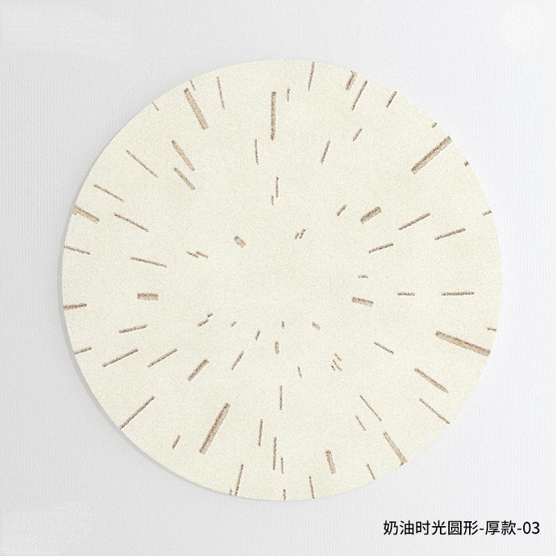 French Luxury Round Bedroom Decor Carpet Large Area Plush Rug Cream Style Carpets for Living Room Fluffy Soft Thicken Floor Mat
