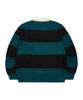 MARK GONZALES Angel Wappen Striped Polo Knit - D/Green