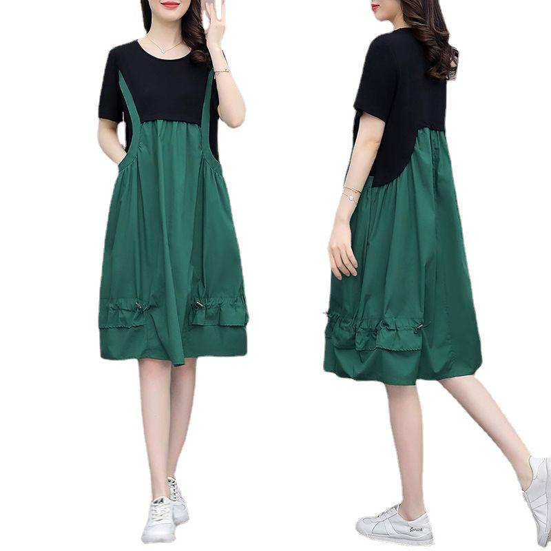 Plus Size Women's Stylish Korean Mid-Length Dress - Summery 2024 Trend
