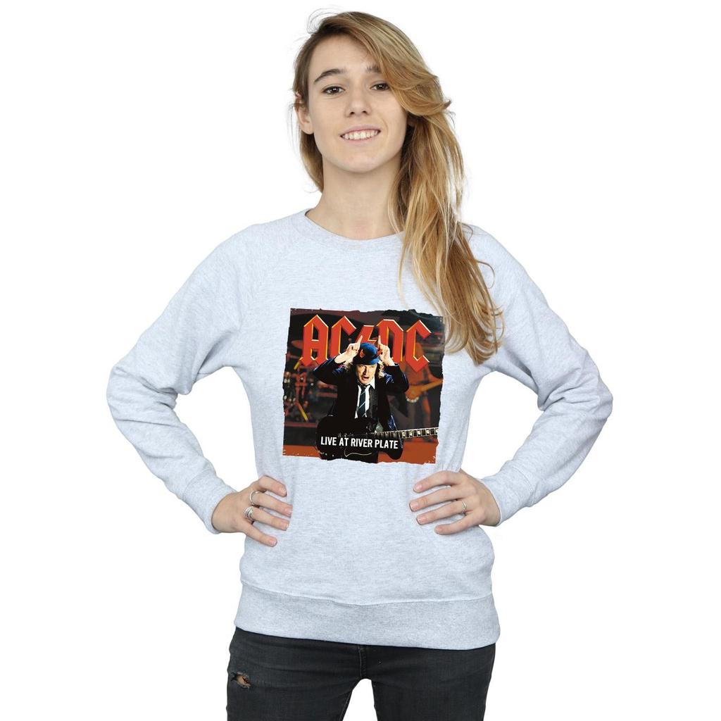 AC/DC Womens/Ladies Live At River Plate Columbia Records Sweatshirt