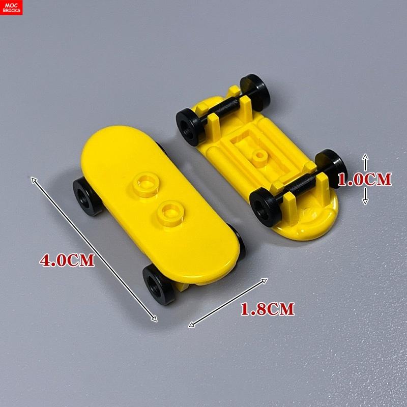 Non-Toxic 5Pcs/Lot Moc Bricks Player Skateboard With Trolley Wheel Holders Trolley Building Blocks Fit With 42511&2496 Toys Gifts
