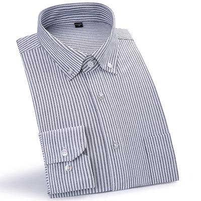 100% Cotton Oxford Shirt For Mens Long Sleeve Casual Business Regular-Fit Formal Dress Shirts Social Blouse Male Clothes S-5XL