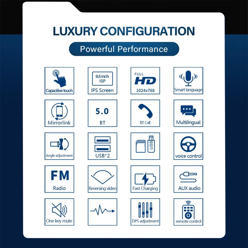 2din CarPlay 9.5inch Vertical Screen Android Radio Car Multimedia Player GPS Navigation Head Unit Stereo WiFi