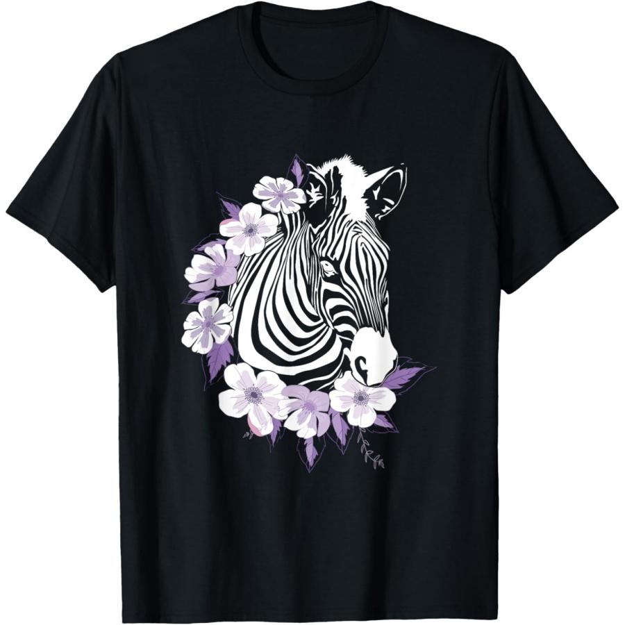 

Flower Zebra Animal Women Gift Zebra T-Shirt XXXXXL чёрный