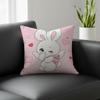 Character Pink Rabbit Cushion Cover Natural Linen Pillowcase Set AllinOne Decor for Sofa Bedroom  Chair