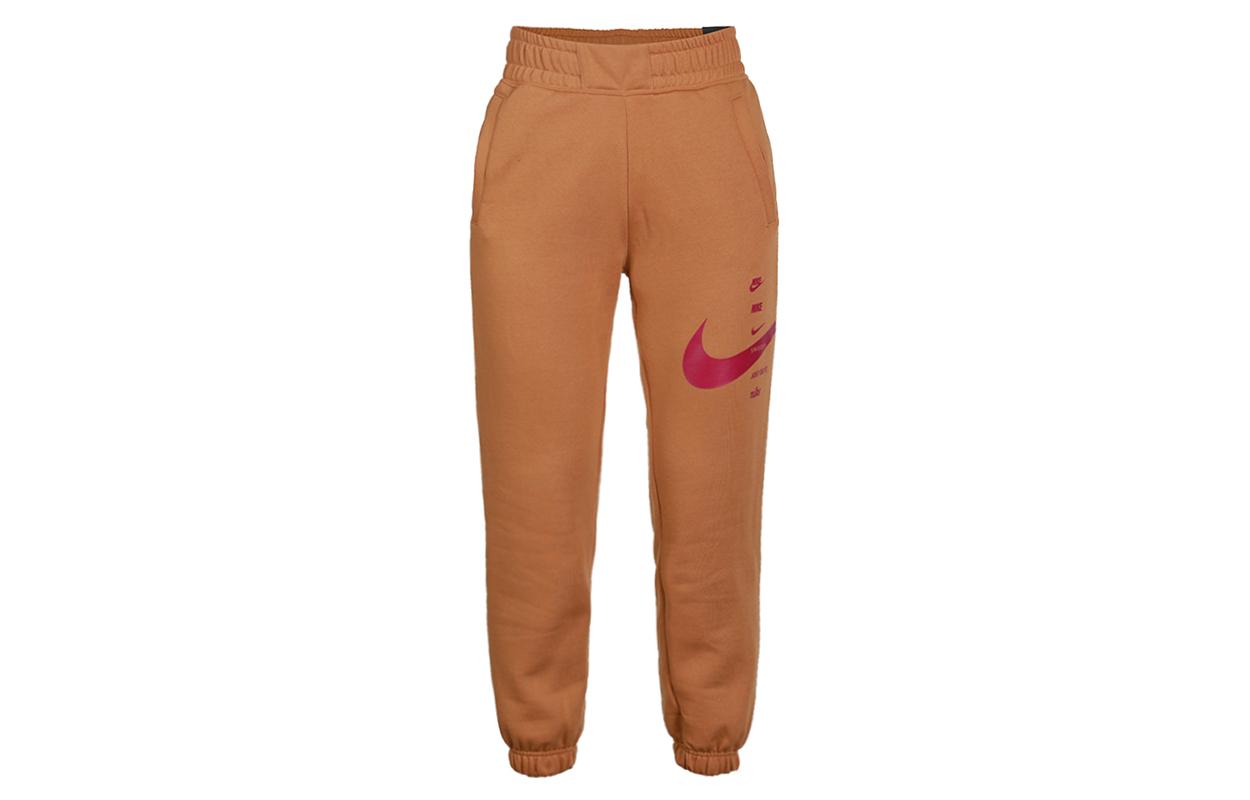 Nike Sportswear Swoosh Logo Fleece Lined Thermal Casual Sports Sweatpants Full Length Pants Women s Spicy Sauce Yellow CU5632-201 M