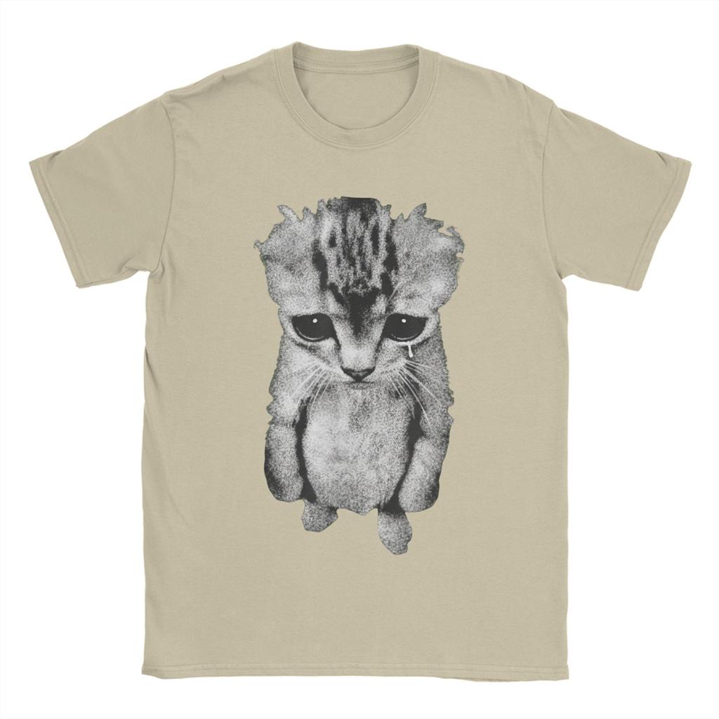 El Gato Munchkin Kitten Funny Sad Crying Cat Meme Cat Lovers T Shirt T Shirts Men 100 Cotton Plus Size Tees Short Sleeve Tops
