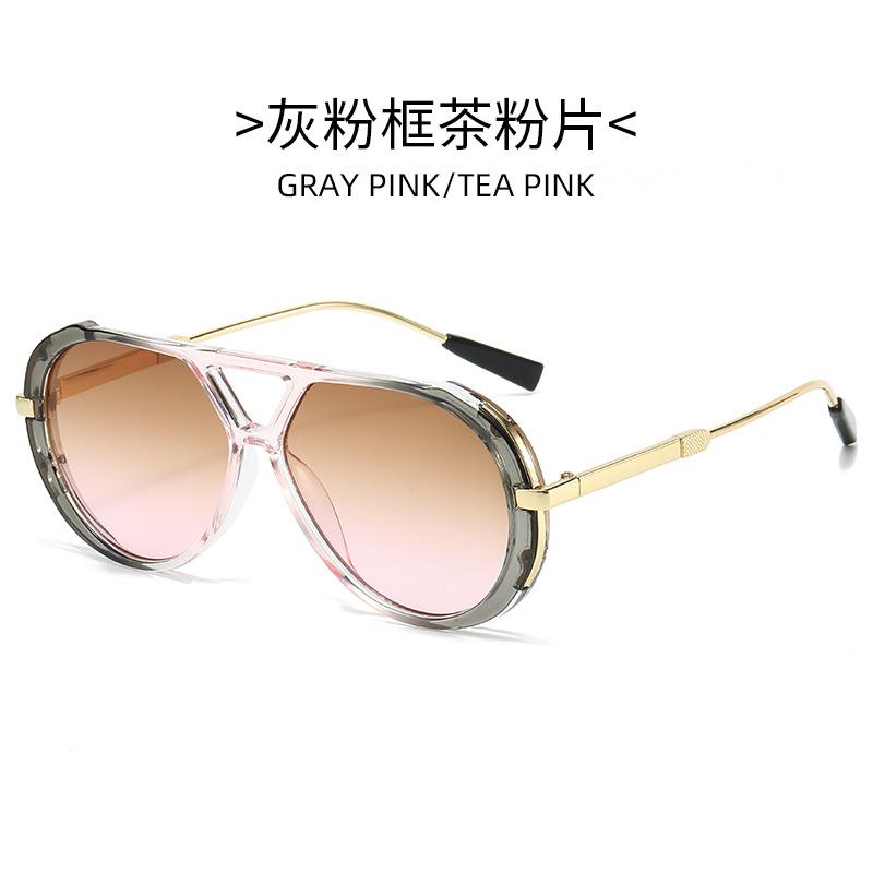 Vintage Pilot Sunglasses Fashion Double Bridge Gradient Multi-color Shades Women Trendy Luxury Design Sun Glasses