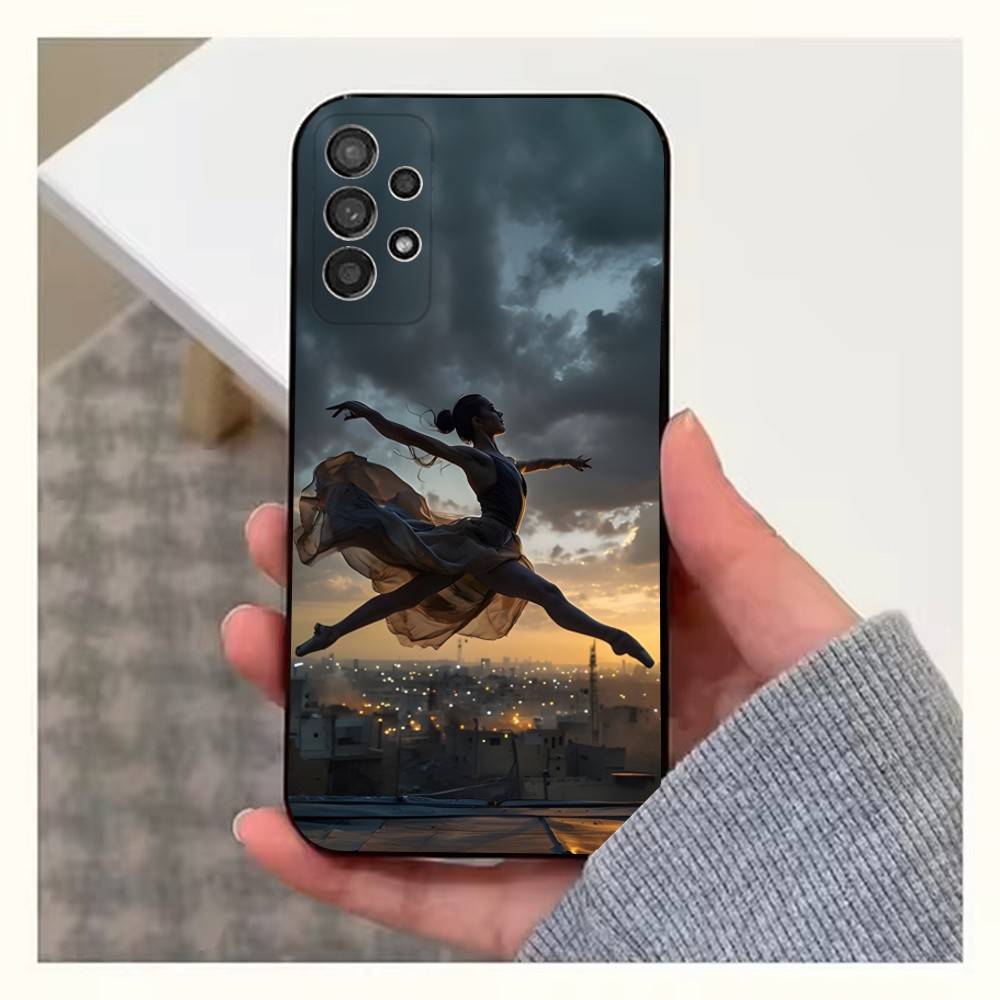 Dancing Art Ballerina  Case For Samsung S25,S24,S23,S22,S20,S21,S10,Ultra,Plus,Lite,FE,Soft Silicone Black Cover