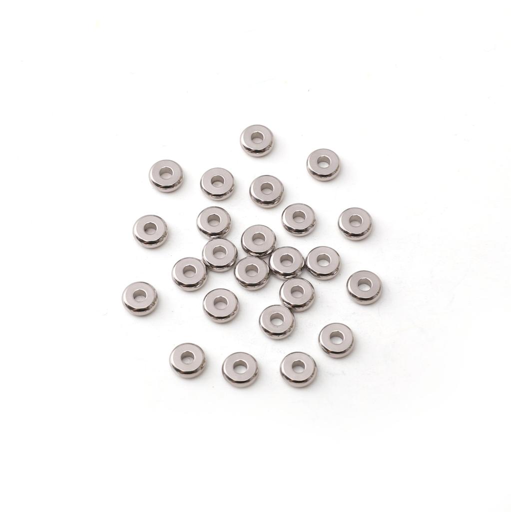 5-100 Piezas Acero Inoxidable Espaciadores Circulares Planos Para Pulsera DIY Collar Accesorios para Hacer Joyería