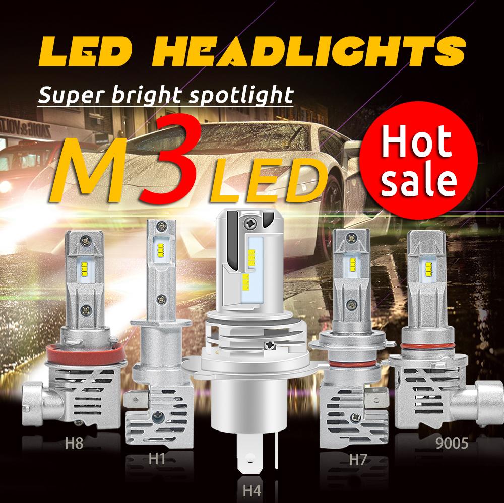 2pcs H7 H11 9005 H8 9006 H4 HB3 HB4 Car LED Headlight Bulbs 12V COB Chip Auto Motorcycle Head Fog Lamp 6000K Universal