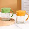 Glass Seasoning Tank 2025 New Household 300ml Handle Transparent Kitchen Salt Shaker with Lid Scoop Green Fresh Sealed Jar