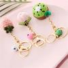 Strawberry Knitting Car Keychain Lemon Donut Knitted Keyring Fruit Keychain  Ladies Girls