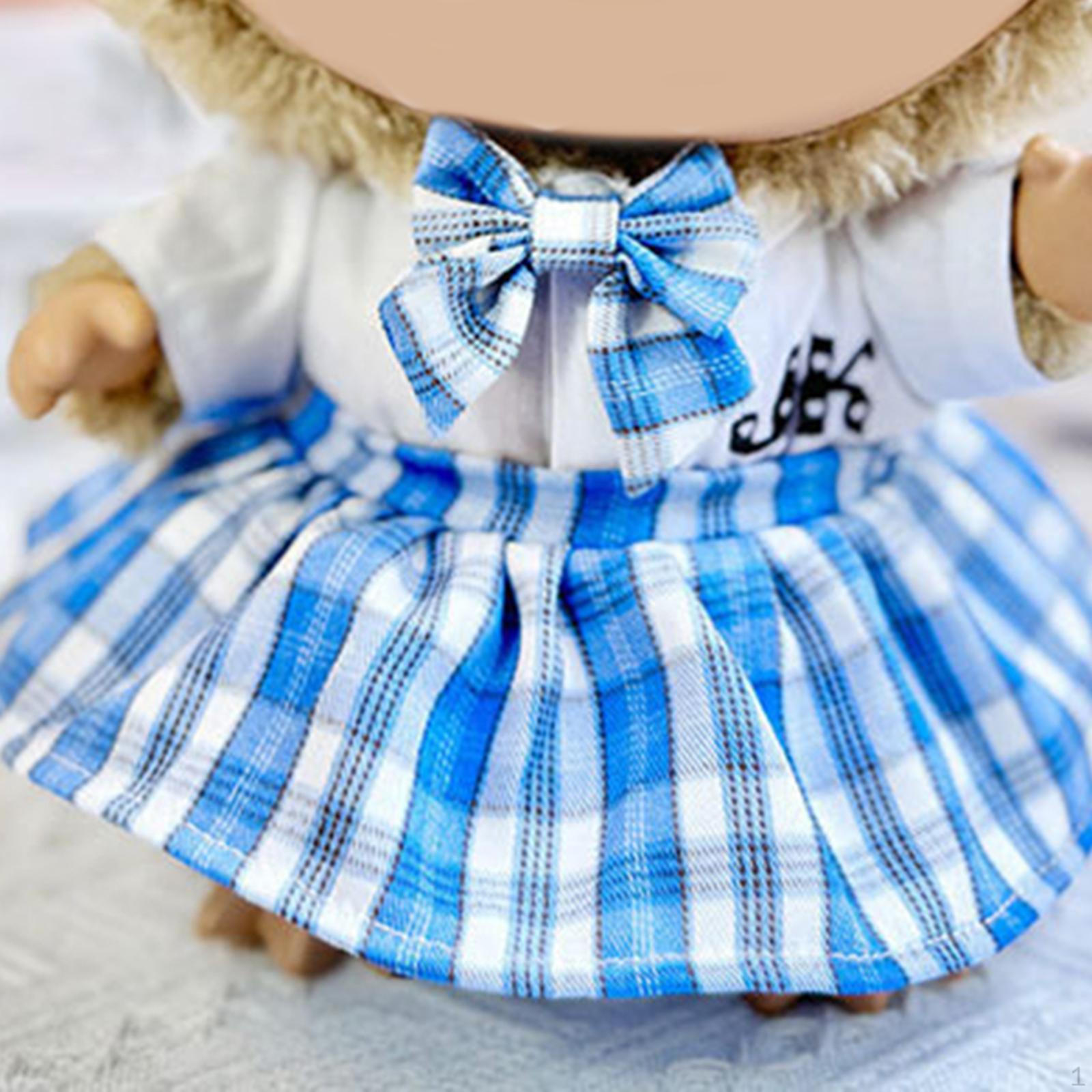 

Комплект кукольного платья для творческой игры с бантом для кукол 14,96 дюймов blue lattice