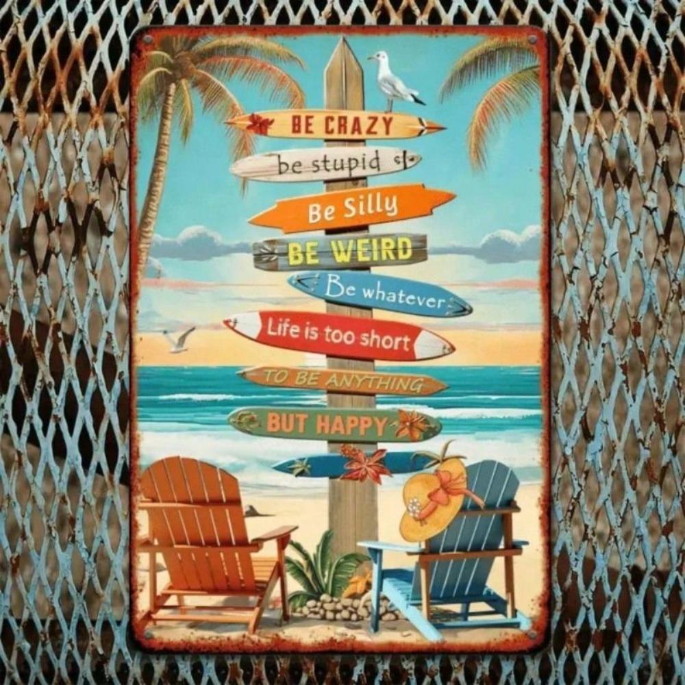 Metal Wall Art Decor, Vintage Retro Tin Sign for Home Kitchen Garage 8x12 Inch
