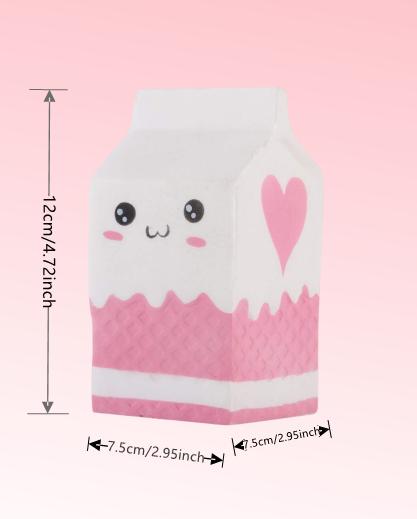 

Кавайная сквиши-упаковка молока, Сенсорная фиджет-игрушка, Медленно поднимающаяся расслабляющая сжималка. Мягкий материал ПУ. Идеально для вечеринки