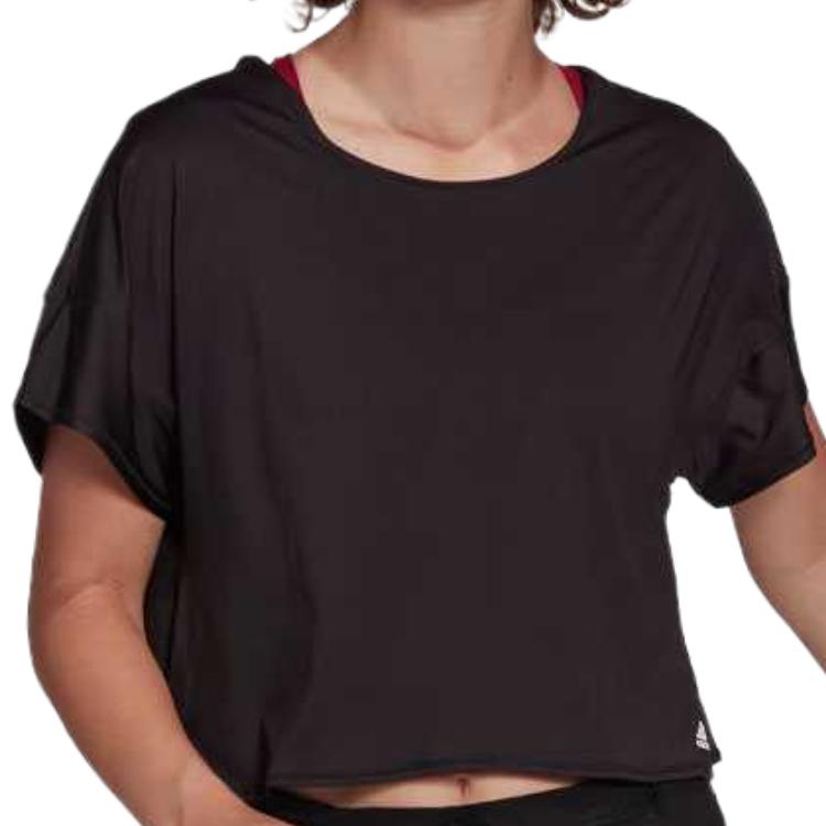 Adidas T Shirts Women's Black Crew Neck Moderate HD9553