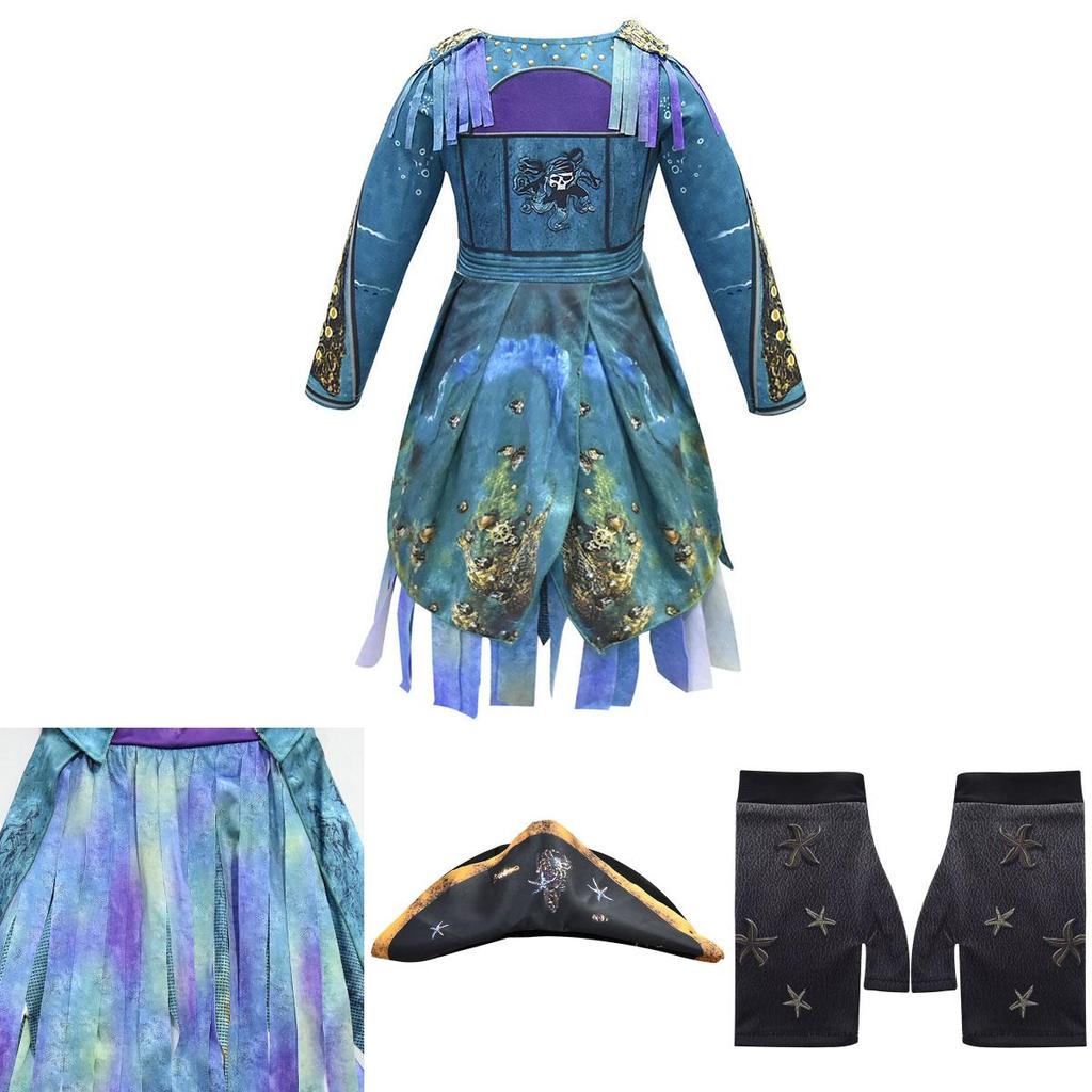 Incantevole Costume di Uma da Descendants 3 per Bambine con Tessuto Morbido e Traspirante