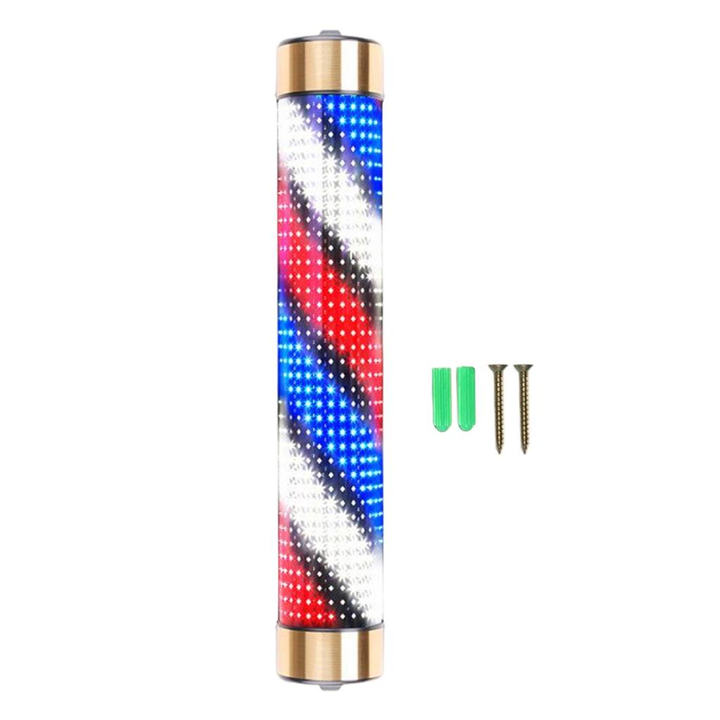 Waterproof Barber Shop Pole Rotating Light Hair Salon Indoor Neon Signs Wall Mounted Lighting Hairdressing Stripes Lights