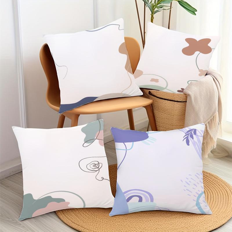 Simple Nordic Style Printed Home Decorative Pillowcase Bedroom Living Room Sofa Decoration Polyester Cushion Cover With Zipper