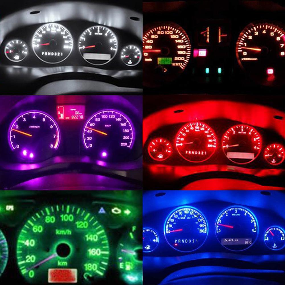 10Pcs Transparent T5 LED W3W COB Led Bulb Car Instrument Indicator Light Reading Lamp Auto Interior Dashboard Warming Lamp