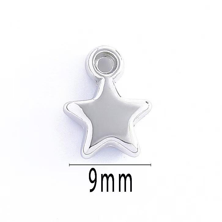 Electroplated CCB Five-Pointed Star Pendant, ABS Plastic DIY Jewelry Accessory for Bracelets & Necklaces.