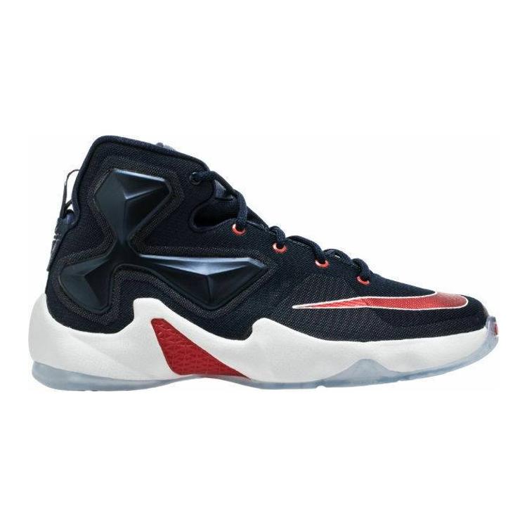 New Nike Lebron 13 Non slip Lightweight Mid Top Children's Basketball Shoes Blue Red Teenagers 808709-461