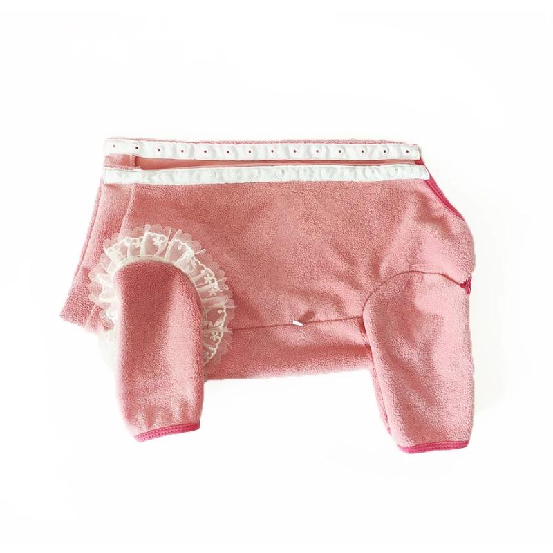 

Girl Dog Clothes Jumpsuit Female Pet Apparel Menstrual Pants Yorkie Poodle Bichon Schnauzer Corgi Clothing Winter Dog Costume XXS розовый