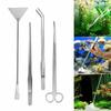 4-in-1 Aquatic  Plants Pruning  Tool  Set For Aquarium Long-handled Tweezers Scissors